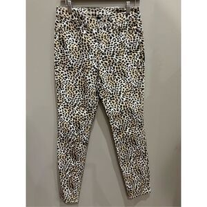 Victoria Secrets mid rise siren 6 EUC leopard animal print skinny jeans w-slight